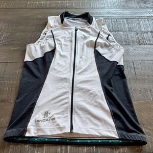 Hincapie Black and White Sleeveless Cycling Vest Jersey Size Large Sporty Bike